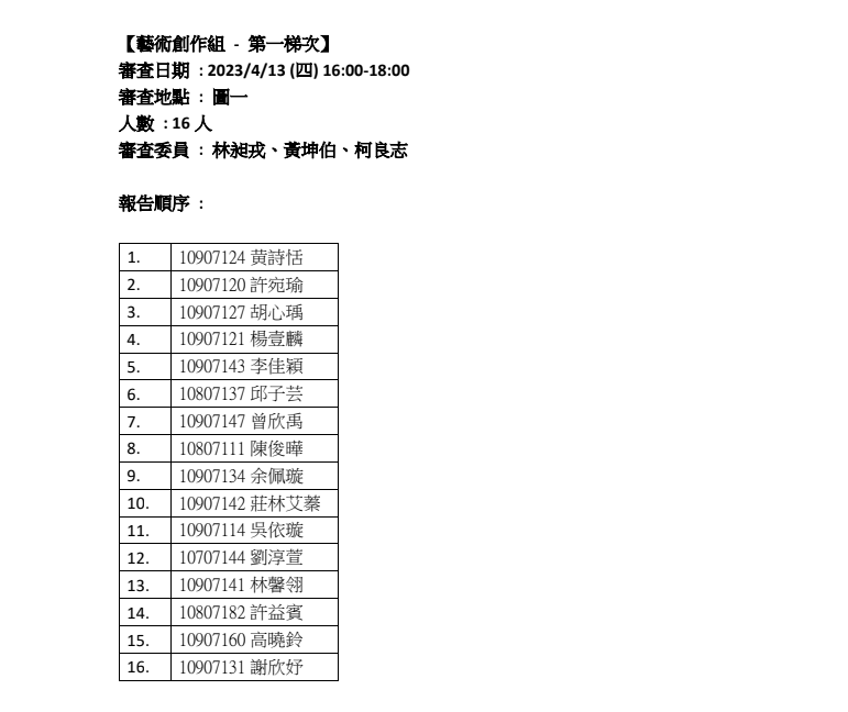 113 級畢籌會初審日期與報告順序03